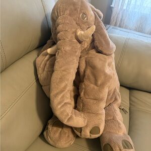 IKEA Big Stuffed Plush 24" Elephant Floppy Toys Animal Soft Cuddly Gray
